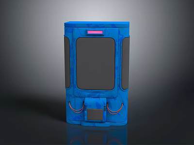 Blue Daily Necessities Storage Cabinet With Pink Label And Practical Design 3d model