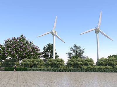 modern windmill farm 3d model