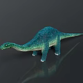 Realistic 3D Sauropod Dinosaur Model With Blue Green Skin And Long Neck