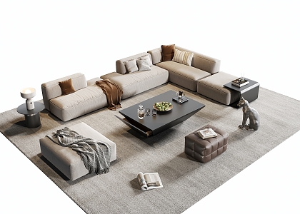 Sofa Coffee Table Combination Sofa Living Room Sofa Coffee Table Coffee Table 3d model