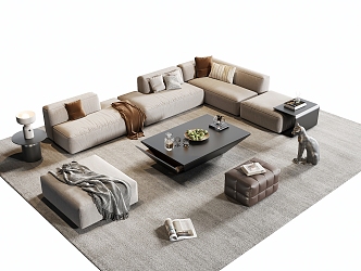 Sofa Coffee Table Combination Sofa Living Room Sofa Coffee Table Coffee Table 3d model