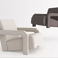 Modern Single Sofa in Light and Dark Colors with Simple Armrest Design