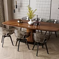 Dining table and chair combination 3d model
