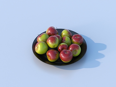 Apple Red Apple Fruit Plate 3d model