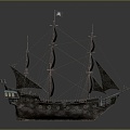 Industrial LOFT Sailboat Armored Ship Carto Ship 3d model