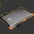 Portable Electronic Device With Silver Surface Orange Edges And Bottom Interfaces 3d model