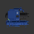 Blue Industrial Chiller Unit With Black Components And Stable Base Frame 3d model