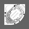 Modern Corner Whirlpool Bathtub With Massage Jets White Armrests And Control Panel