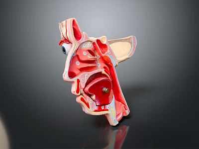 Human Head Anatomical Model With Detailed Internal Structures For Medical Education 3d model