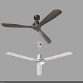 Two Different Colored Modern Home Ceiling Air Conditioning Fans Wooden And White Blades