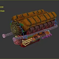 Modern engine motorcycle engine science fiction engine science fiction motorcycle engine 3d model