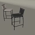 Modern Black And White Bar Stools With Leather Seats And Metal Frames