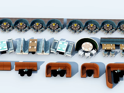 Public Chairs With Various Designs And Seating Arrangements For Public Spaces 3d model