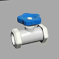 Durable Pipe Valve Fitting With Blue Control Knob And Silver Metallic Body Design