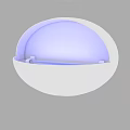 White Semicircular Decorative Light with Soft Blue Illumination for Modern Interior 3d model