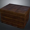 Rustic Wooden Box With Layered Planks And Natural Wood Grain