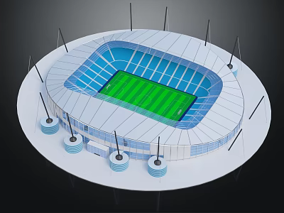 modern football stadium 3d model