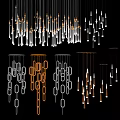 Modern Chandeliers Design With Various Geometric Shapes And Hanging Chain Details