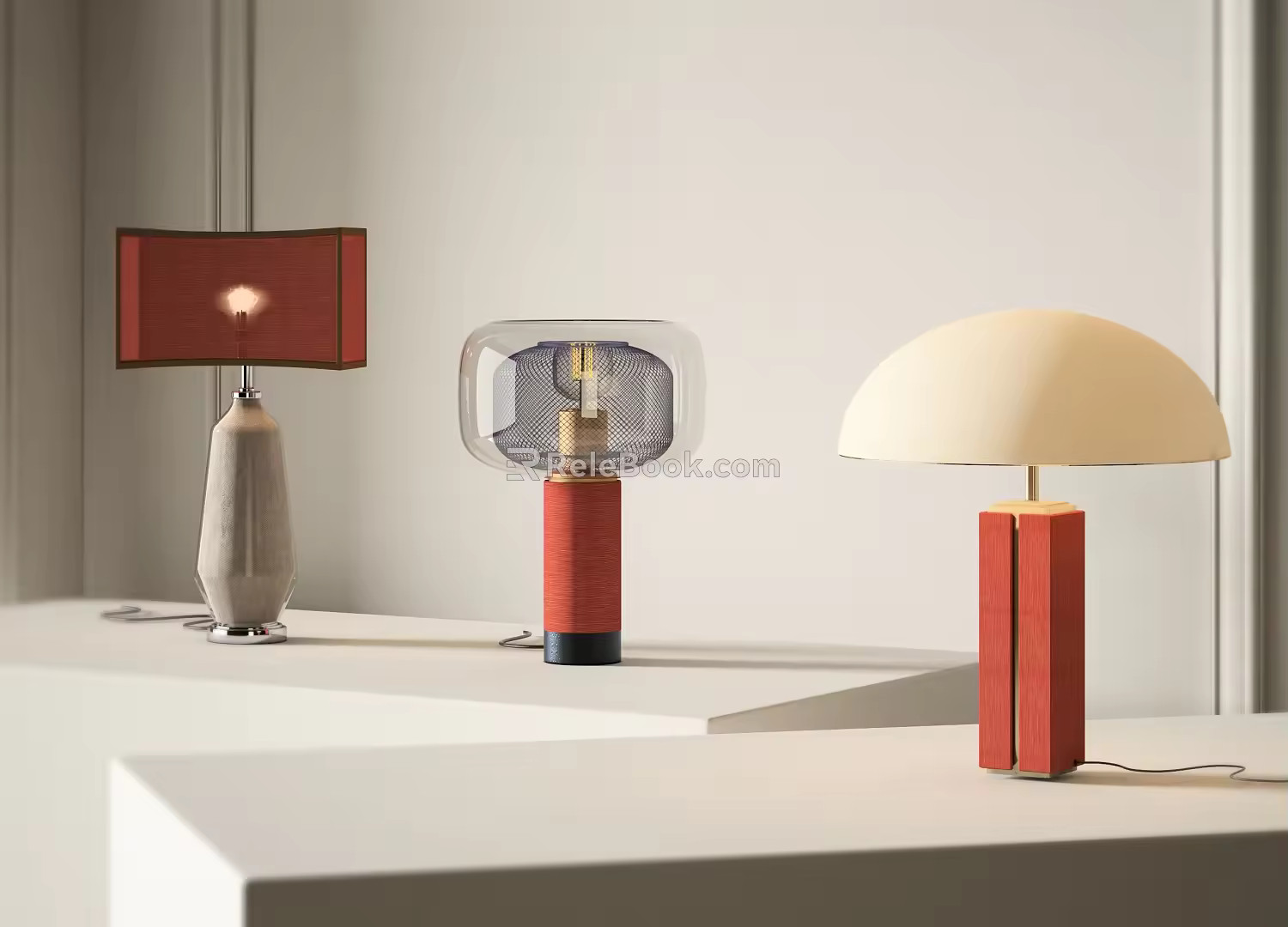 New Chinese style table lamp combination 3d model