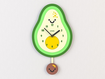 Modern clock children cartoon clock pendant 3d model