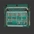 Vintage Wooden Retail Kiosk With Shelves Canopy Roof Circular Decor And Merchandise