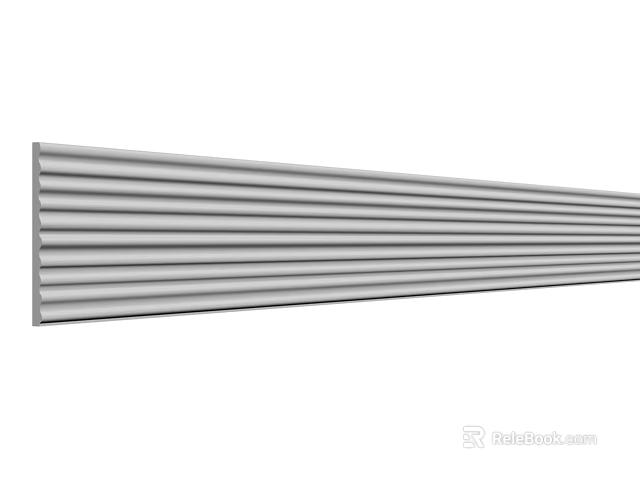 Plaster Cornice With Striped Linear Design For Modern Interior Home Decoration 3d model