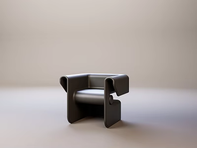 Modern Armchair With Stylish Curved Armrests And Comfortable Padded Seat For Lounge Area 3d model