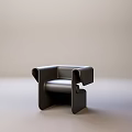 Modern Armchair With Stylish Curved Armrests And Comfortable Padded Seat For Lounge Area