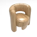 Modern Wooden Stool With Curved Design And Natural Light Wood Finish Structure