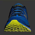 Blue New Balance Fresh Foam Running Shoes With Mesh Upper Black Laces And Yellow Sole