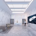 Modern simple atmosphere service hall 3d model