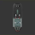 Green Tugboat With Cabin Deck Yellow Fenders And Marine Equipment For Water Transport
