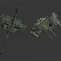 Two Green Sci Fi Mecha Characters With Armed Weapons And Mechanical Armor 3d model