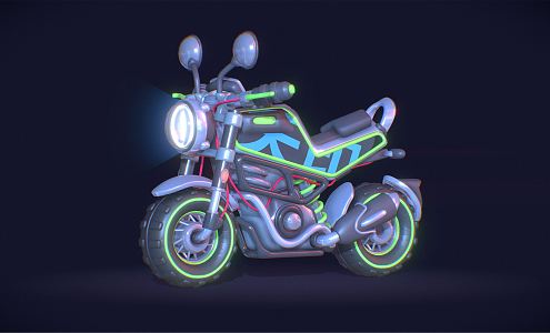 Modern Motorcycle Science Fiction Motorcycle 3d model