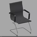 Modern Office Chair With Gray Mesh Back Black Armrests And Silver Metal Frame