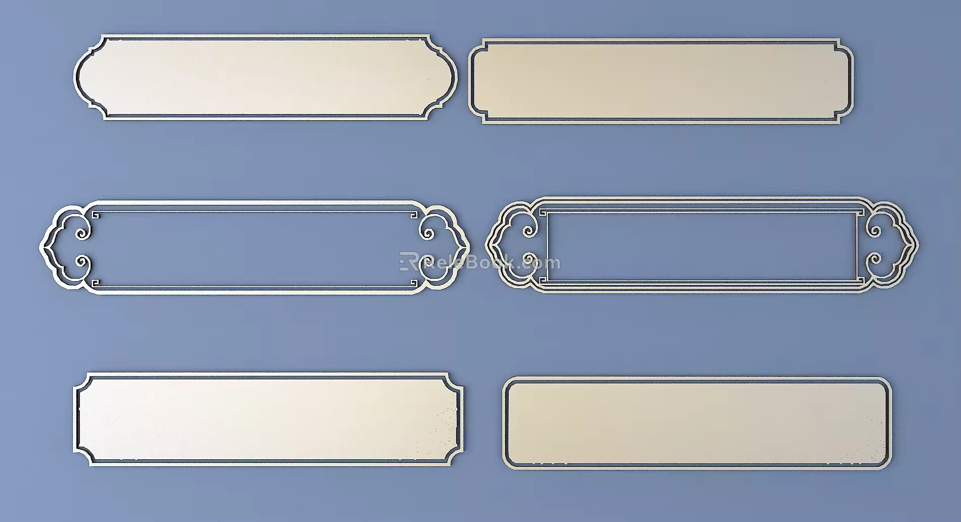 Chinese-style Metal Border Chinese-style Lace Ancient Pattern Chinese-style Element Pattern 3d model
