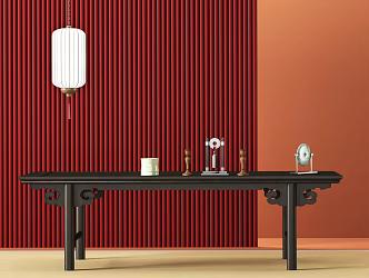 New Chinese Style End View Table Stereo Table and Chair Sketch 3d model