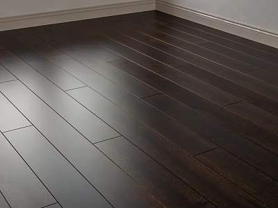 Dark Polished Hardwood Floor With Clear Grain And Modern Elegant Look 3d model
