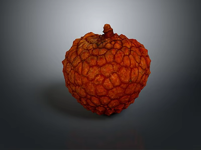 Fresh Red Lychee Fruit With Textured Skin Juicy Ripe Organic Healthy Tropical Snack 3d model