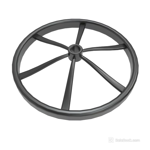 Black Wheel With Multiple Spokes And Central Hub For Industrial Parts 3d model 