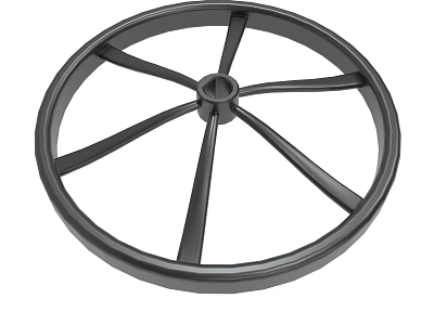 Black Wheel With Multiple Spokes And Central Hub For Industrial Parts 3d model