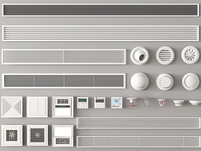 Various Types Of Air Conditioner Vents With Different Designs And Shapes 3d model