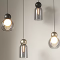 Modern Glass Pendant Lights With Black And Gold Metal Finials