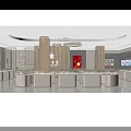 Luxury Jewelry Store Interior With Marble Pillars Chandeliers And Round Display Counters