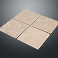 Four Pieces Beige Textured Ceramic Tiles With Natural Patterns For Wall Floor Decoration