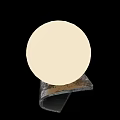 Modern Table Lamp With White Spherical Shade And Black Curved Base