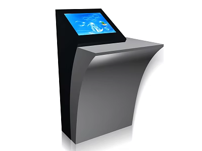 Public Facility Interactive Information Kiosk With Touch Screen Display Modern Design Stand Type User Friendly 3d model