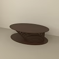 Contemporary Coffee Table With Spiral Design And Dark Brown Surface Structure 3d model