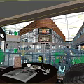 Modern Shopping Mall Atrium Interior With Glass Facade Multiple Floors And Seating Areas