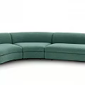 Modern Green Curved Sectional Sofa With Upholstered Design And Comfortable Seats